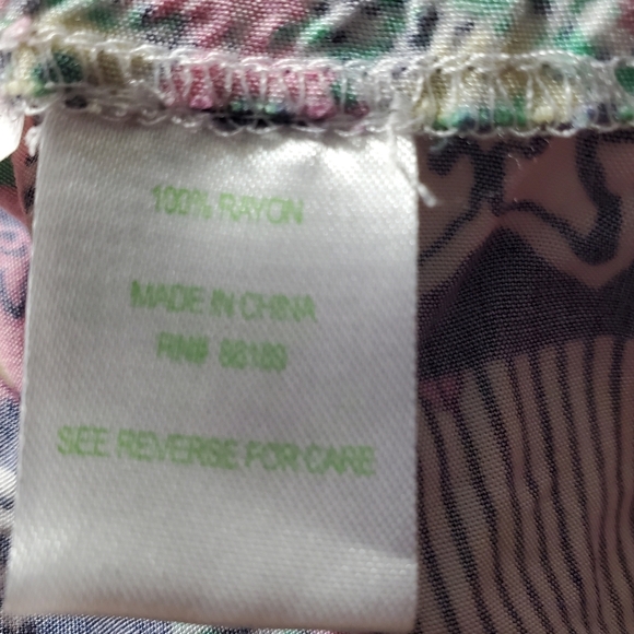 Lilly Pulitzer Quilt Square Mini Skirt Elastic Waist Rayon Size Small - Picture 4 of 4